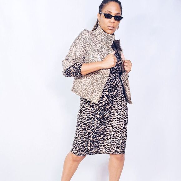 Leopard Leather Jacket - Picture 1 of 8